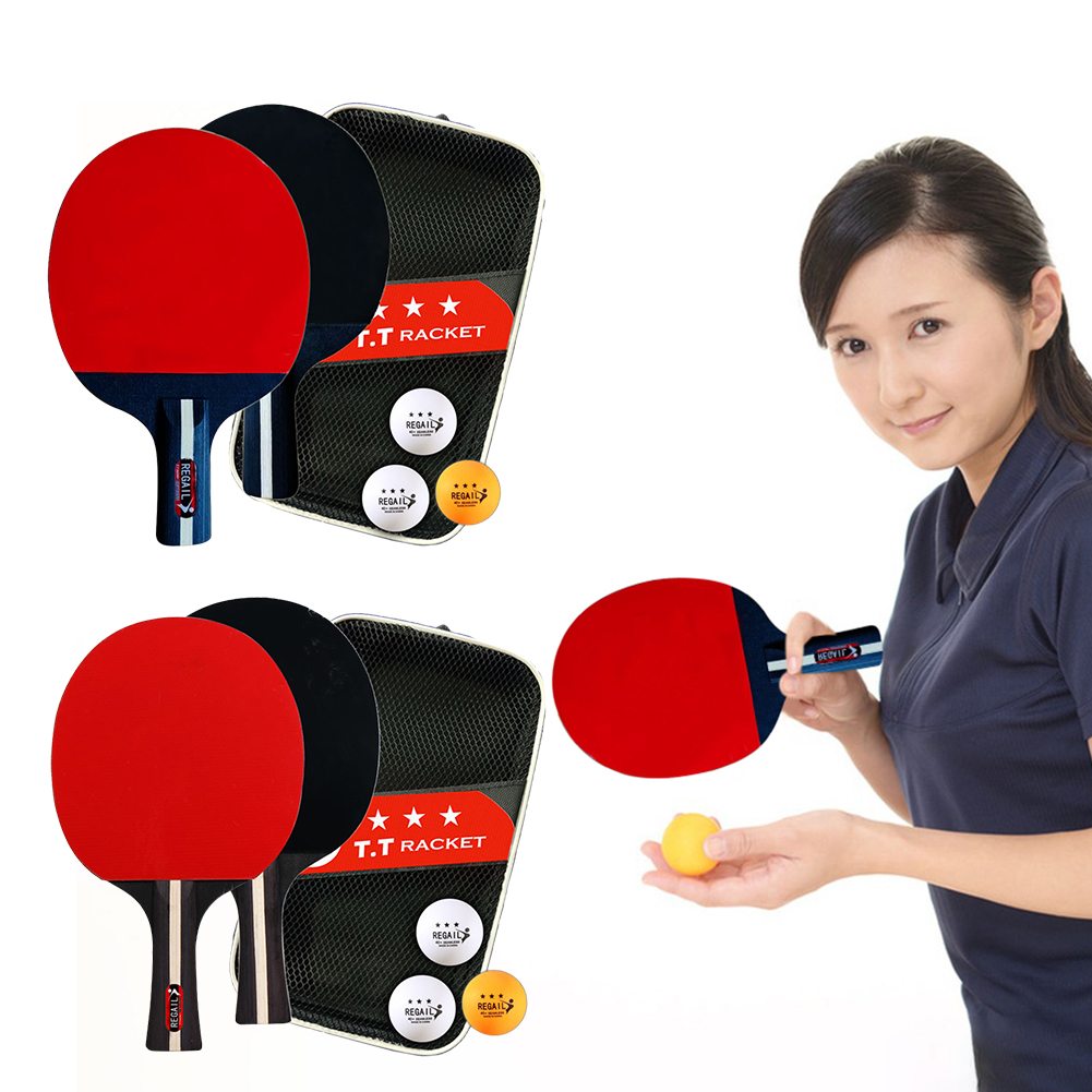 Table Tennis Daily - ชุดไม้ตีปิงปองสำหรับลายกีฬาปิงปอง2ลูกและไม้ตีปิงปอง3ลูกชุดผู้เล่น2คนพร้อมถุงสำหรับเล่นทัวร์นาเมนต์