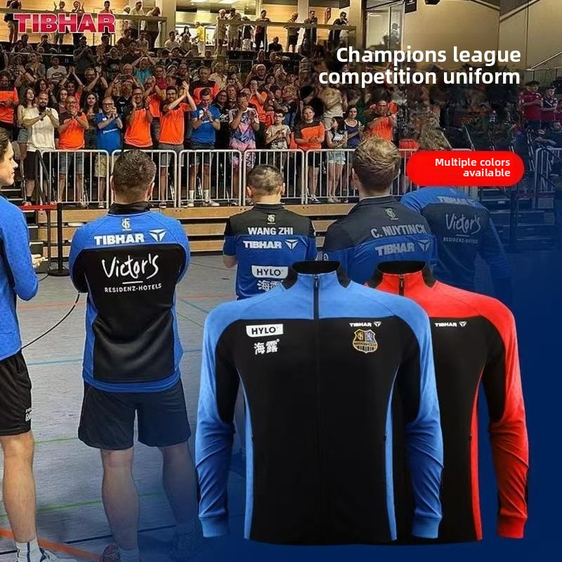 Table Tennis Champion - TIBHAR สูงปิงปองชุดผู้ชายและผู้หญิงเสื้อแขนยาวชุดใหม่ Champions League กีฬาฤดูใบไม้ร่วง/ฤดูหนาว Edition