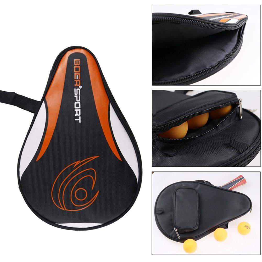 Table Tennis Daily - กระเป๋าไม้ลายกีฬาปิงปอง9ซม. 1ชิ้น30x1ถุงค้างคาวสีดำ/ สีฟ้าผ้าอ๊อกซ์ฟอร์ดฟองน้ำกล่องไม้ปิงปองสำหรับเก็บไม้พายใบมีด