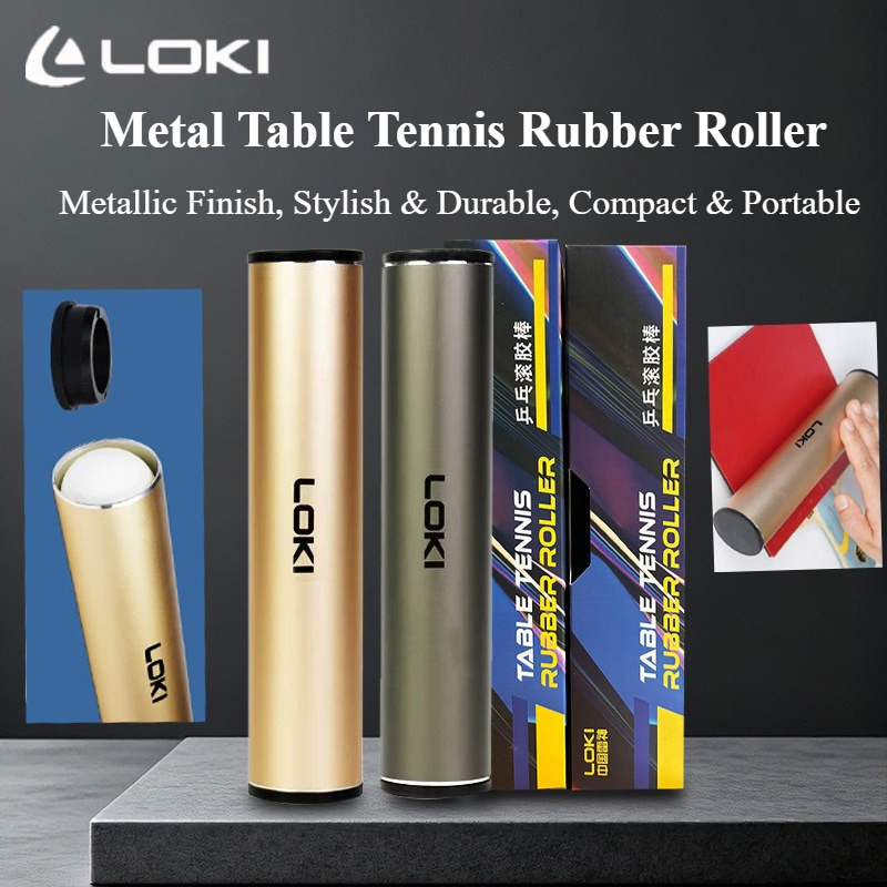 Table Tennis Daily - กล่องใส่ลูกปิงปองโลหะ LOKI สำหรับมืออาชีพ พร้อมไม้กลิ้งยางปิงปอง อุปกรณ์เสริมสำหรับไม้ปิงปอง