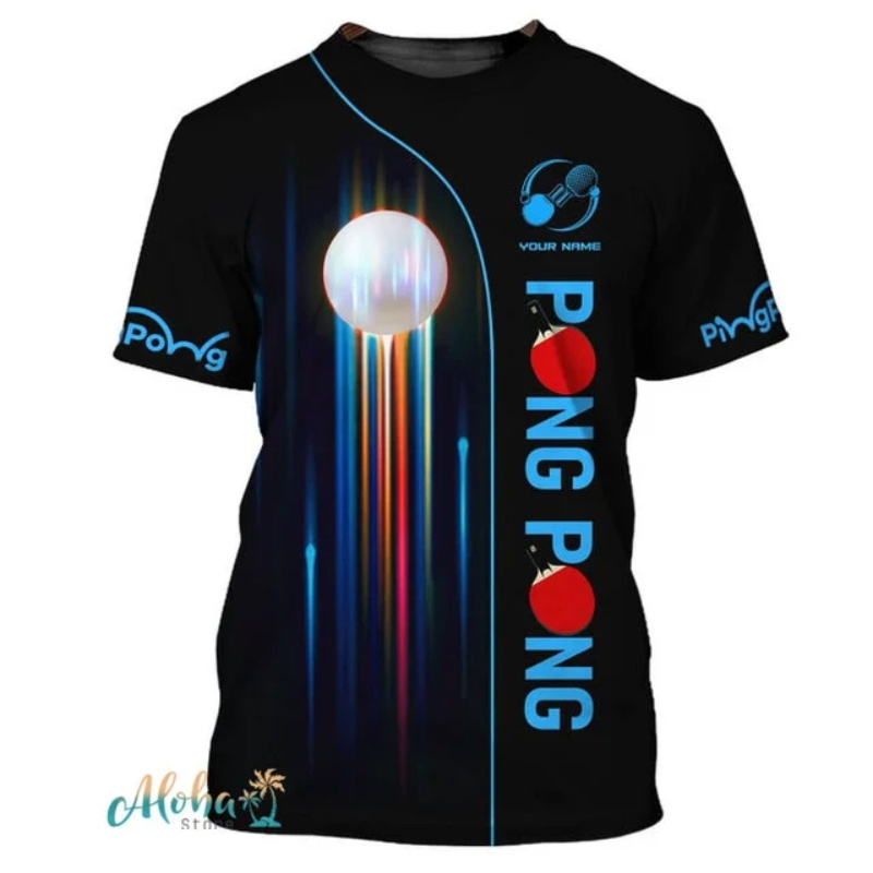 Full Print Ping Pong Tshirts F - Table Tennis Daily บทวิจารณ์และราคา